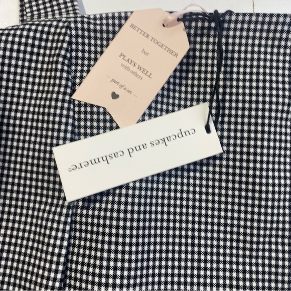 Cupcakes & Cashmere Black &White Gingham Checkered  Woman’s Tank Top NWT 14 - Picture 7 of 13